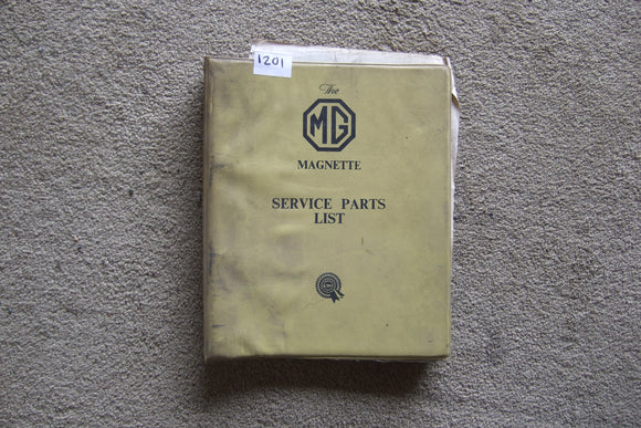 The Magnette Service Parts List Book