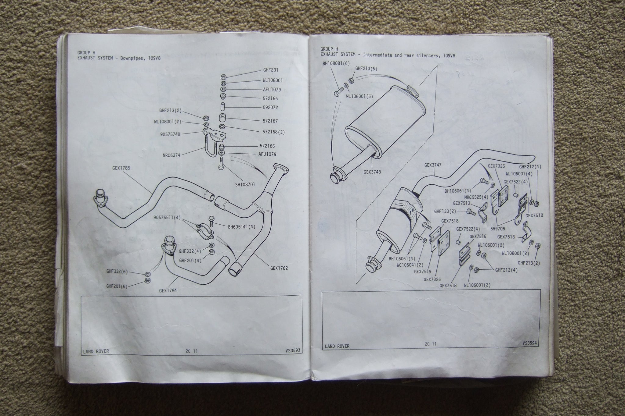 Land Rover Series 3. 88, 109 & 109 V8 Parts Catalogue Book Nelson