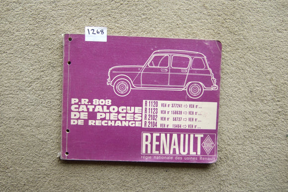 Renault R1120, 1123, 2102, 2104 (FRENCH) Parts Catalogue