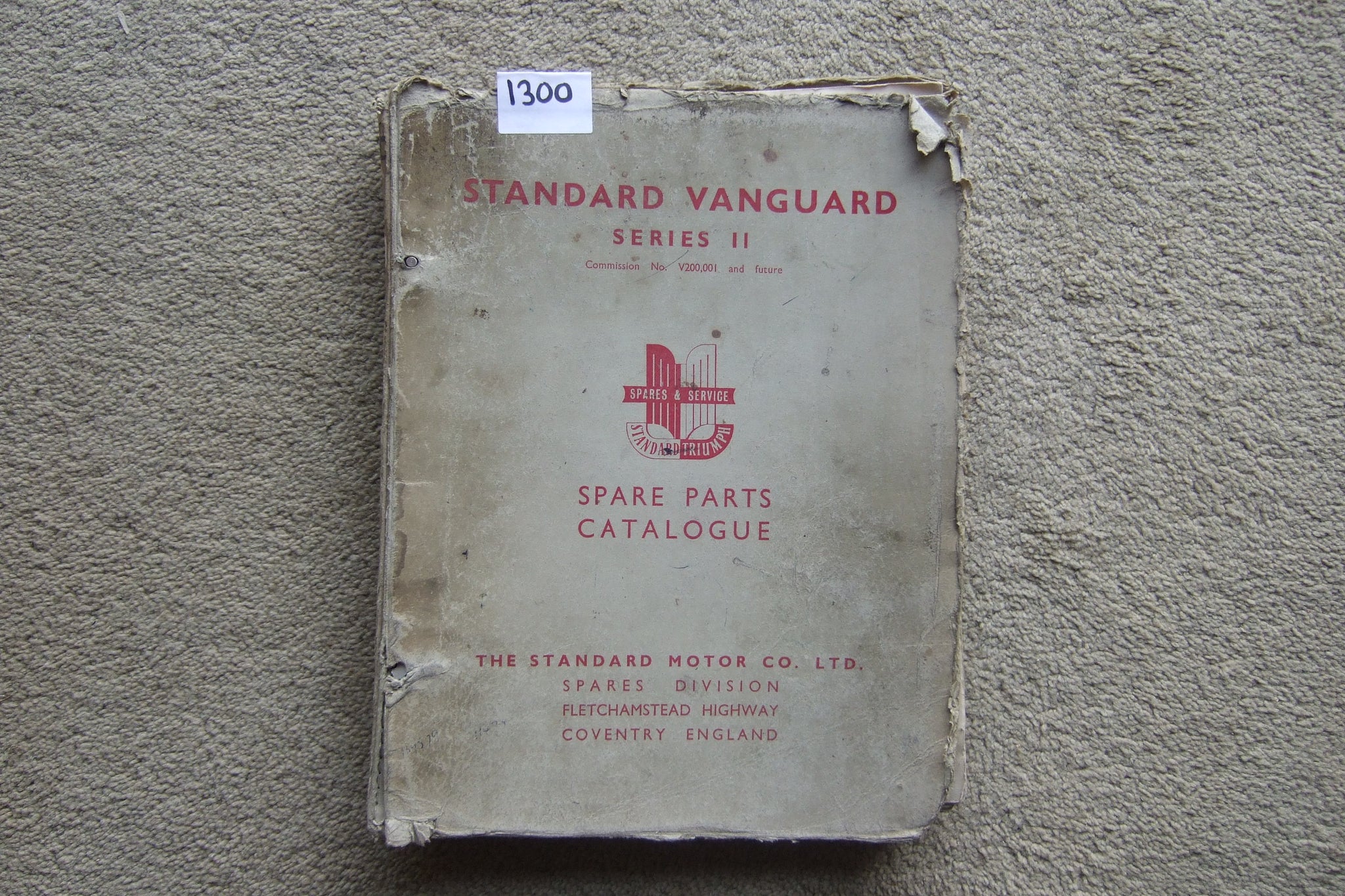 Standard Vanguard Series 2 Spare Parts Catalogue Nelson Merchants