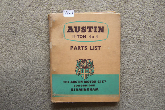 Austin 1 & Half Ton 4 X 4 Parts List