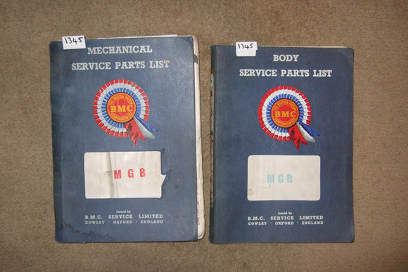 MGB Mechanical & Body Service Parts List Books